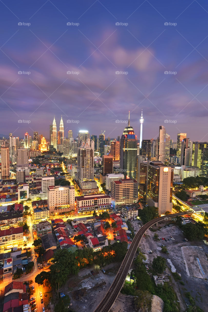 Kuala Lumpur city during blue hour sunset