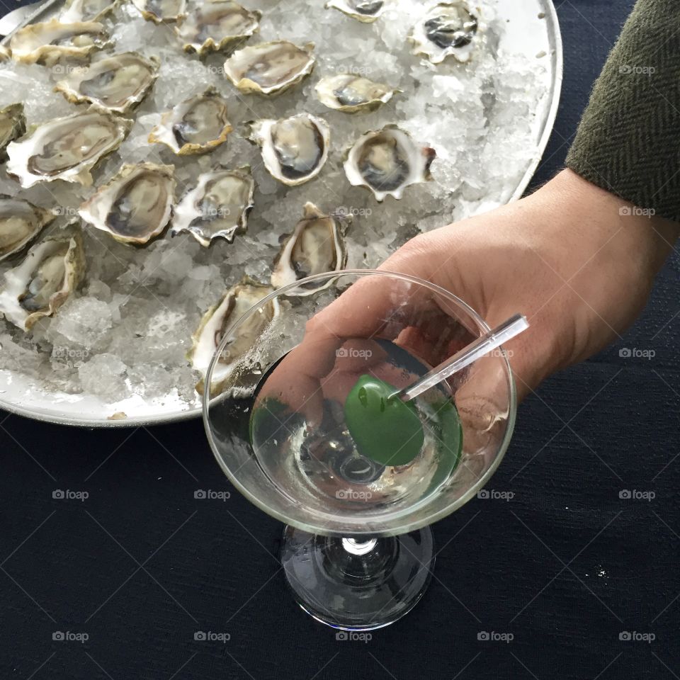 Martinis and oysters