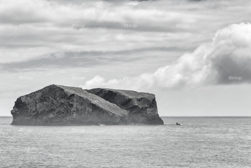 Rock in azorean ocean