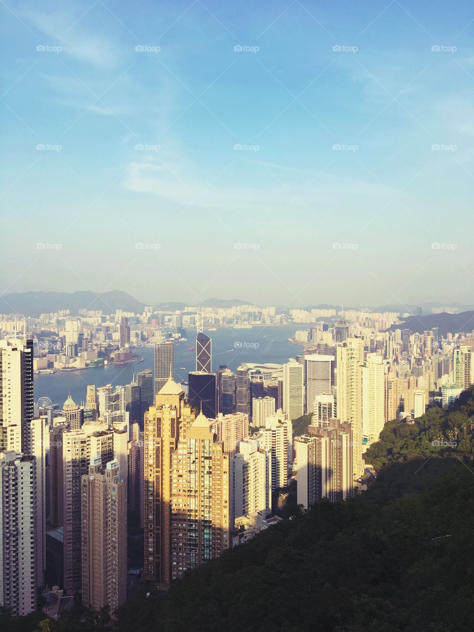 Hong Kong Skyline at Victoria peek 