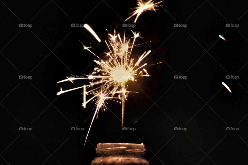 Sparkler in jar