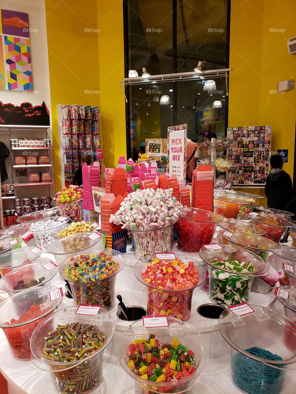 table full of candy and treats