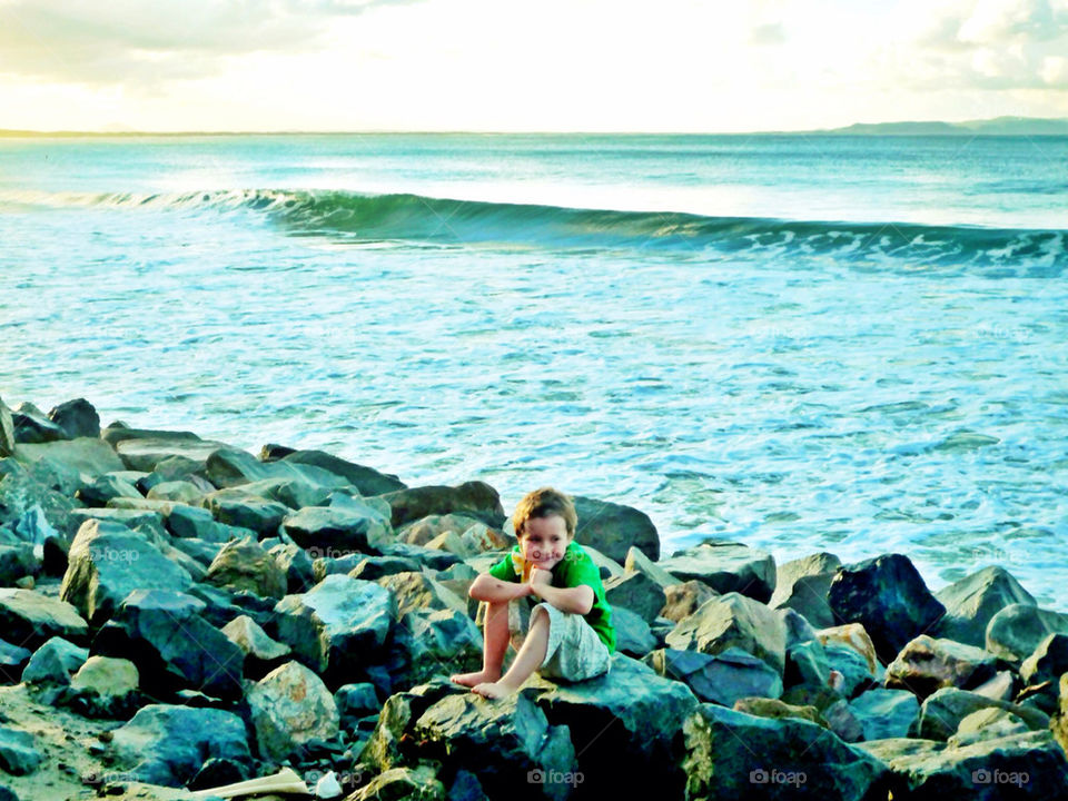 beach sky green light by clandra