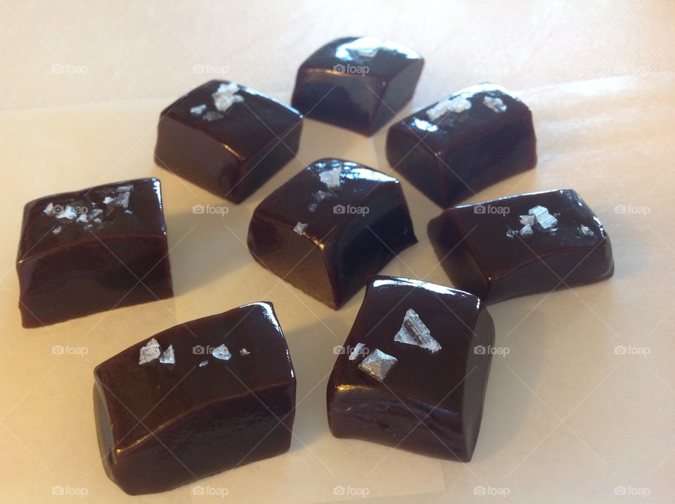 Salted chocolate caramels