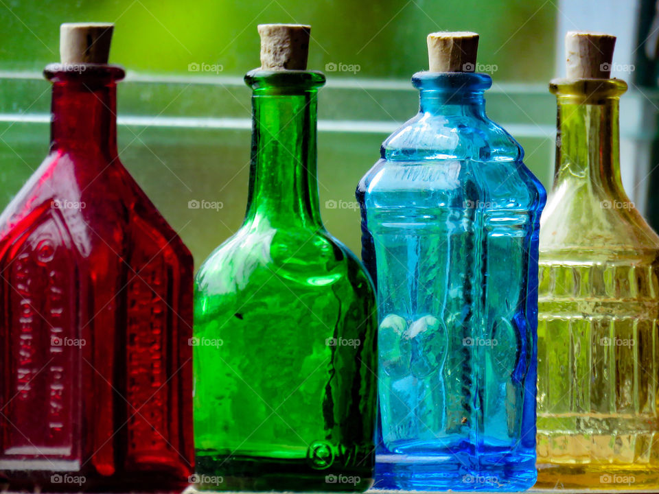 small glass bottles