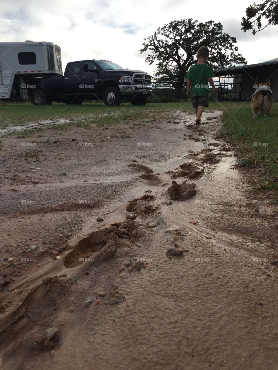 Muddy footprints 