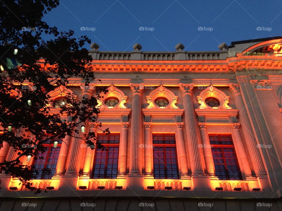 Montreal's Rialto Theatre at night which first opened its doors in 1924.