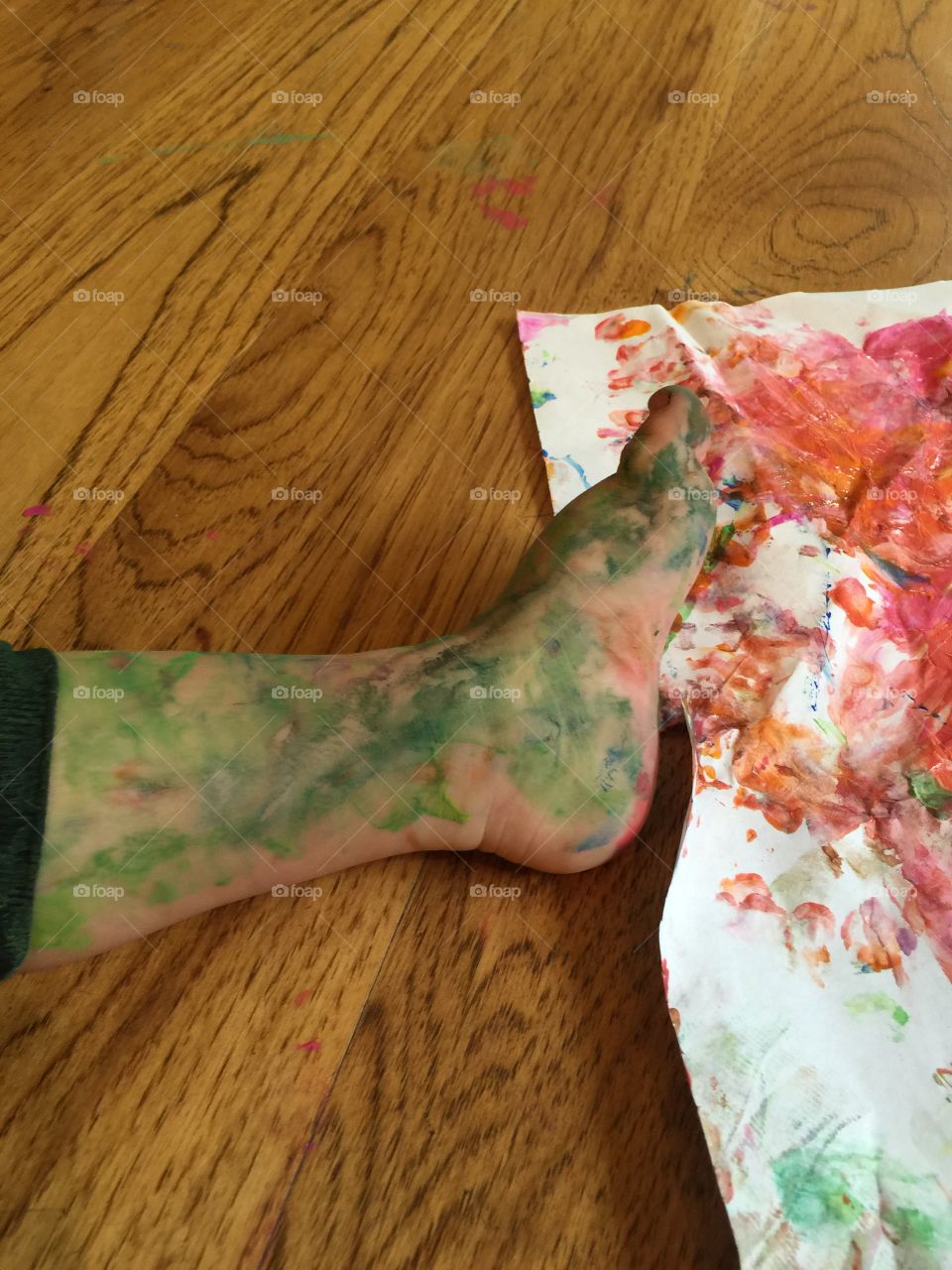 Child having Fun with paint