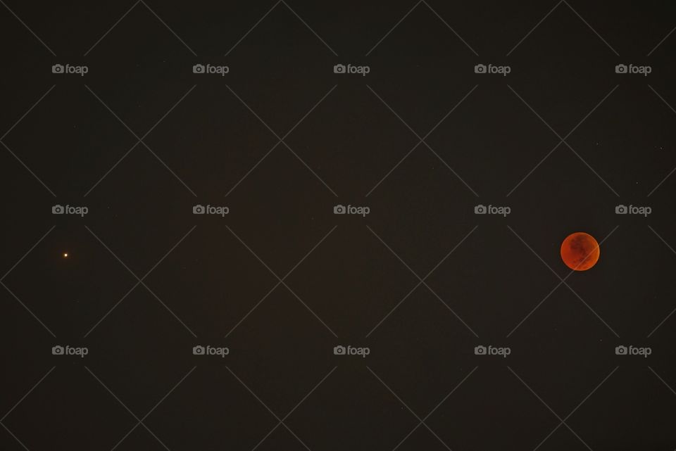 moon and mars, face to face on the last ecclipse on 28-07-2018