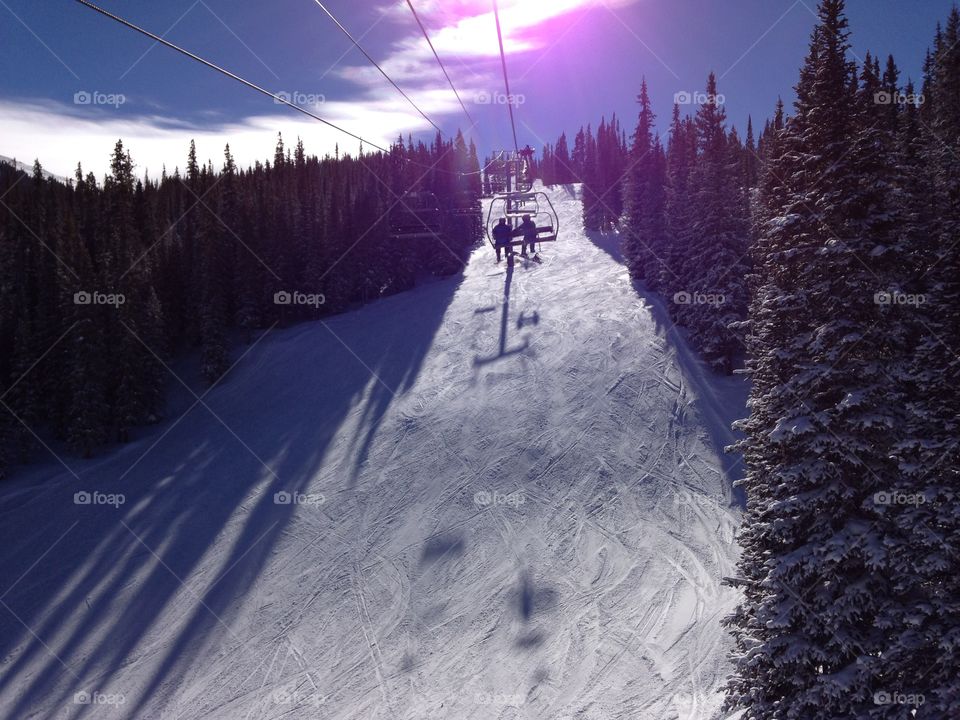 Copper mountain Colorado ski. Copper mountain Colorado ski lift late day
