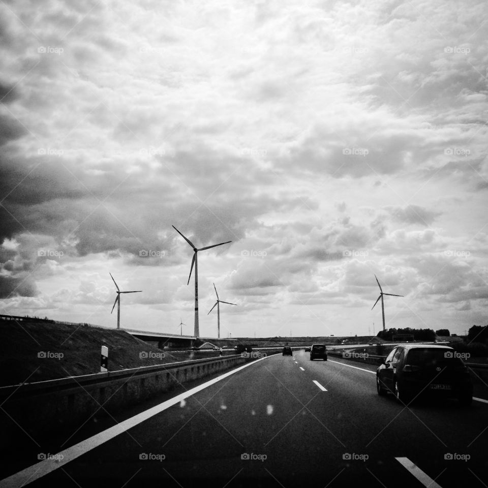 wind turbines on the road to berlin