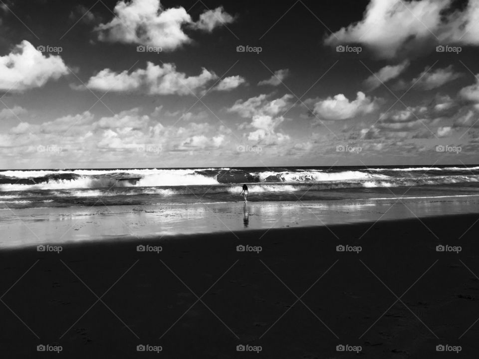 Noir sky on the beach