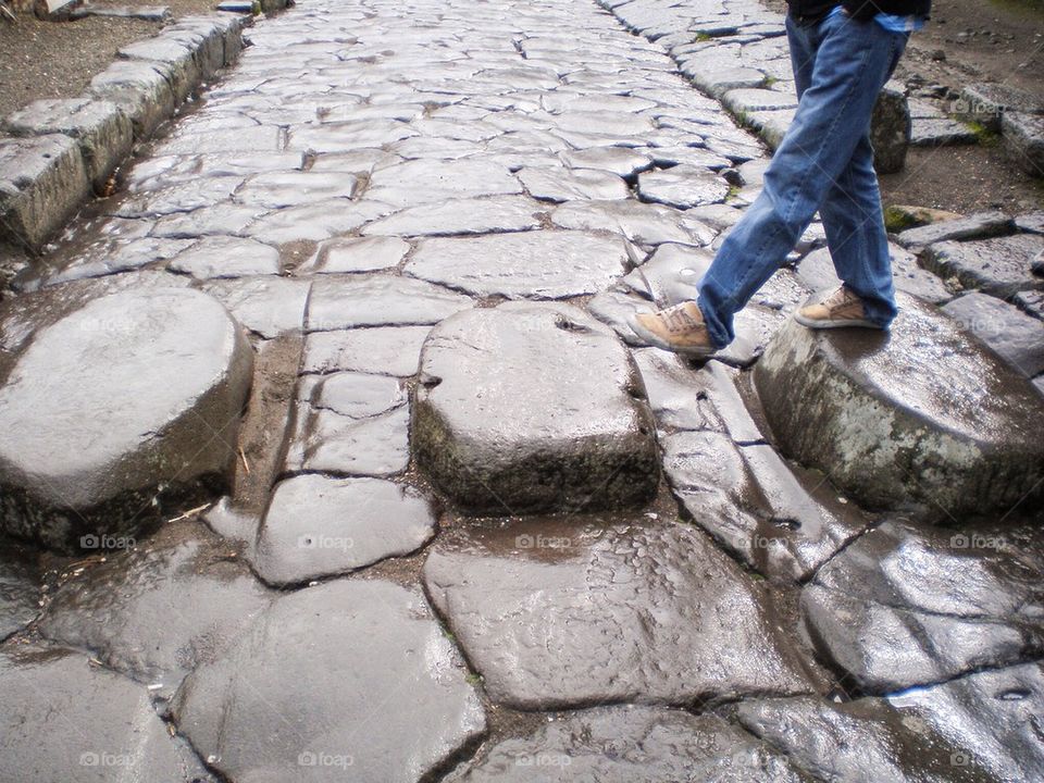Stepping stones in the streets of Pompeii