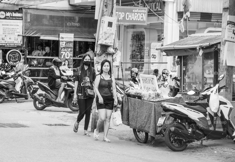 A view to the Street live of the Soi Buakhao of Pattaya District Chonburi in Thailand Southeast Asia