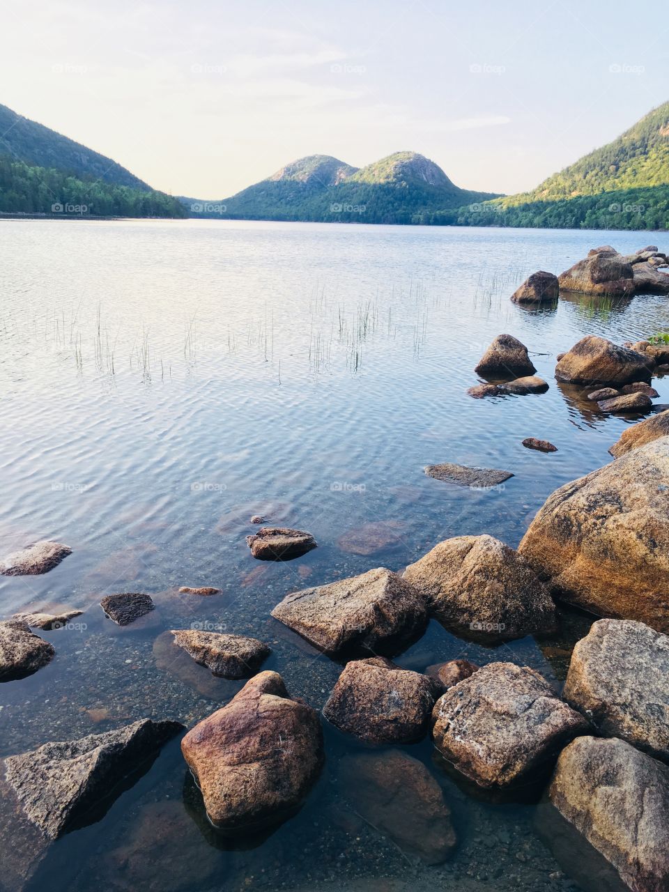 Bubble Mountains from Jordan Pond at Acadia National Park 