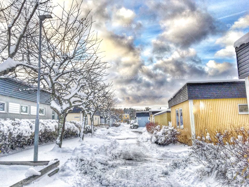 winter neighbourhood sweden