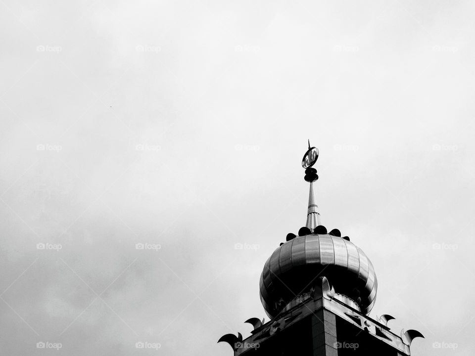 The building of the place of worship seen from the roof