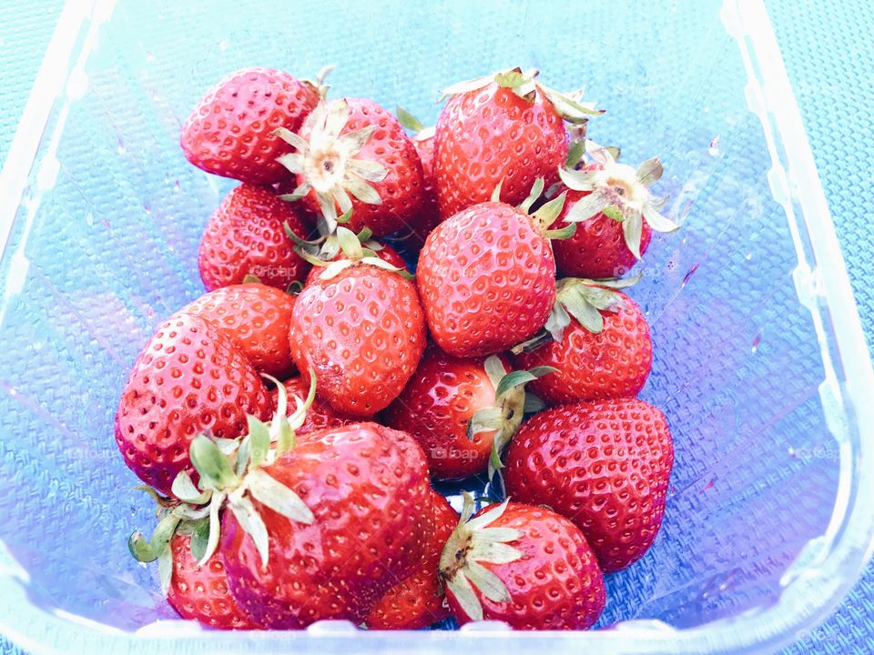 We had strawberries at the beach