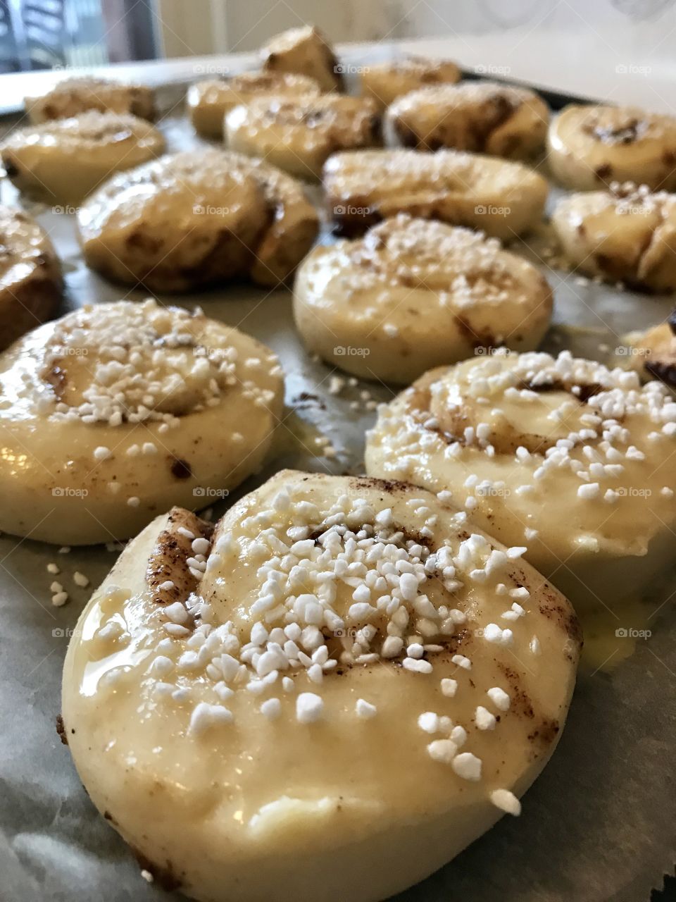 Cinnamon buns ready for baking