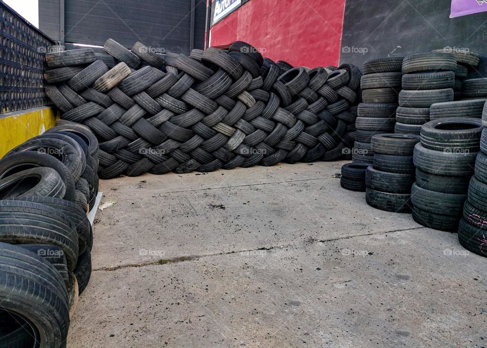 Tires at a garage