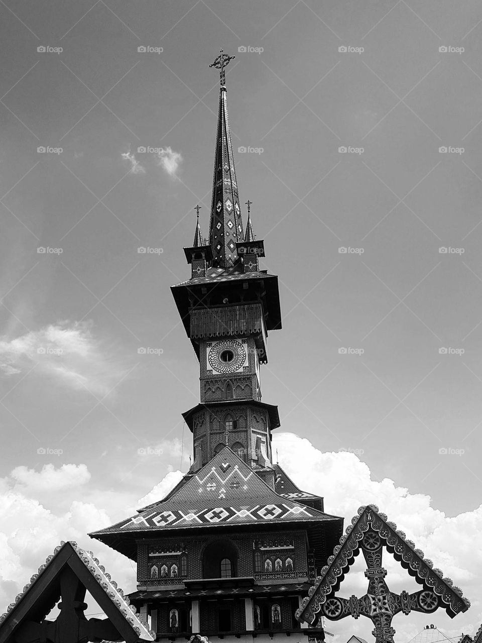 the church from the happy cemetery, Săpânta, Romania