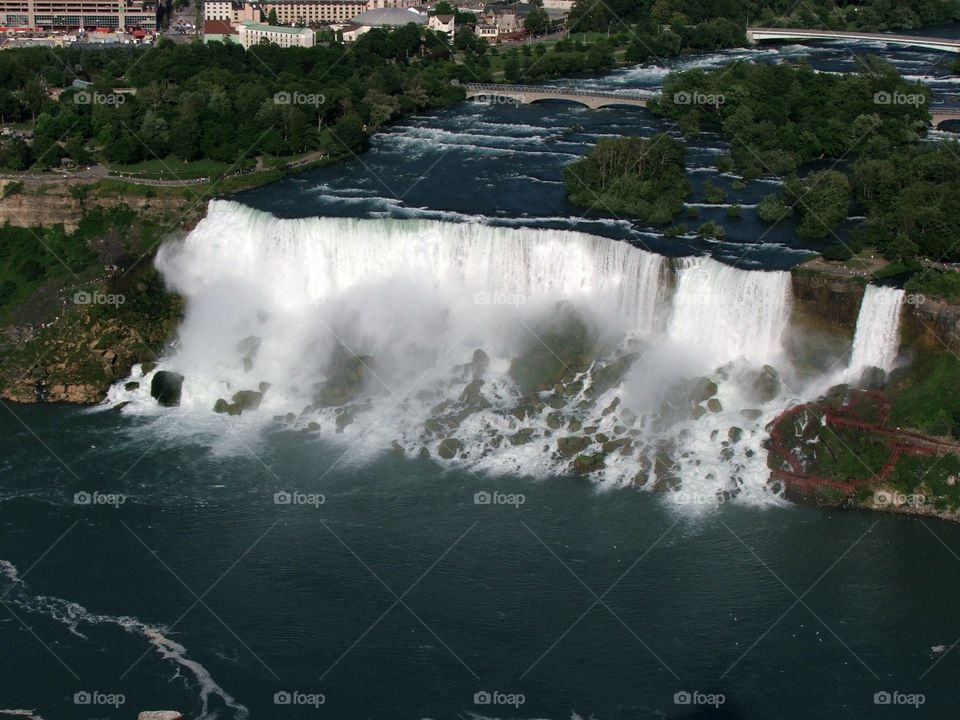 High angle view of waterfall