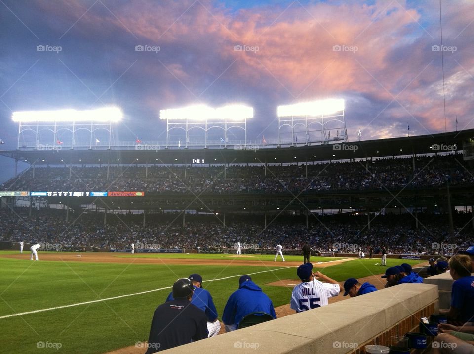 Wrigley sunset