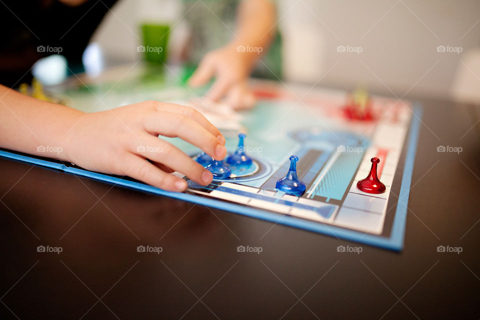 Kids playing games at home