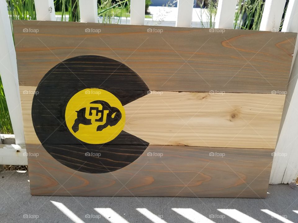 Colorado University pallet flag