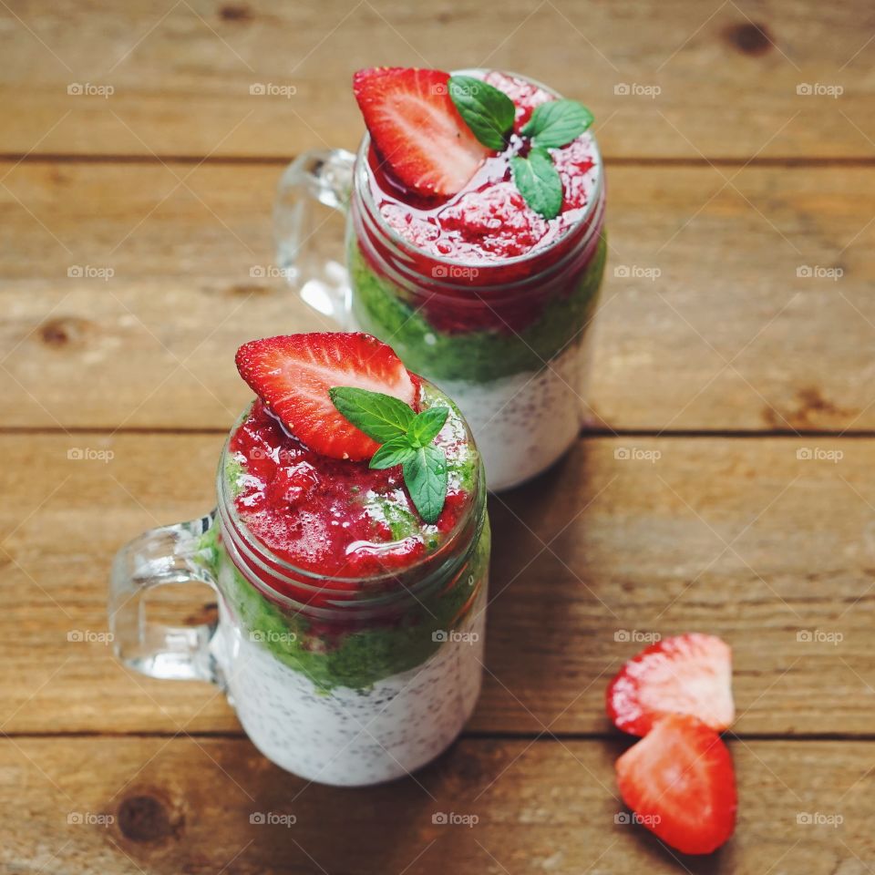 Fresh smoothie on the table