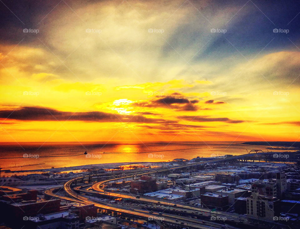 Dramatic sky over the city