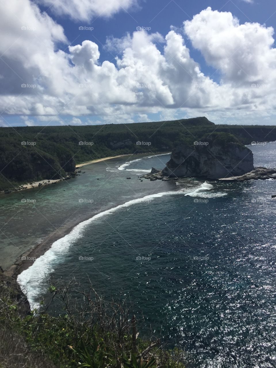 The view of Bird Island from the Bird Island lookout point on Saipan, CNMI.