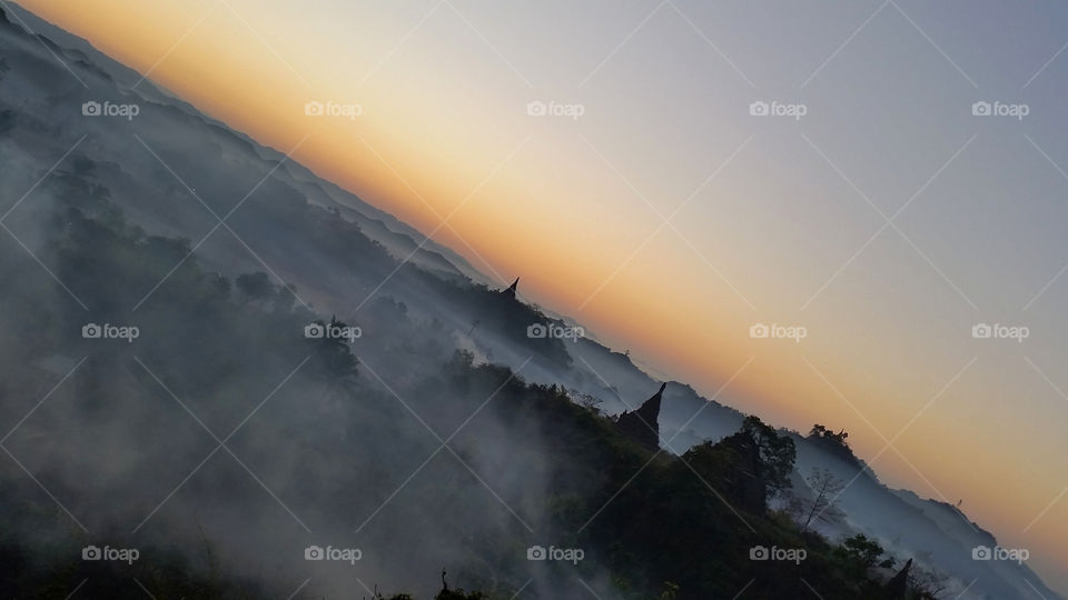 like the sea like the hill, amazing morning view in Myanmar