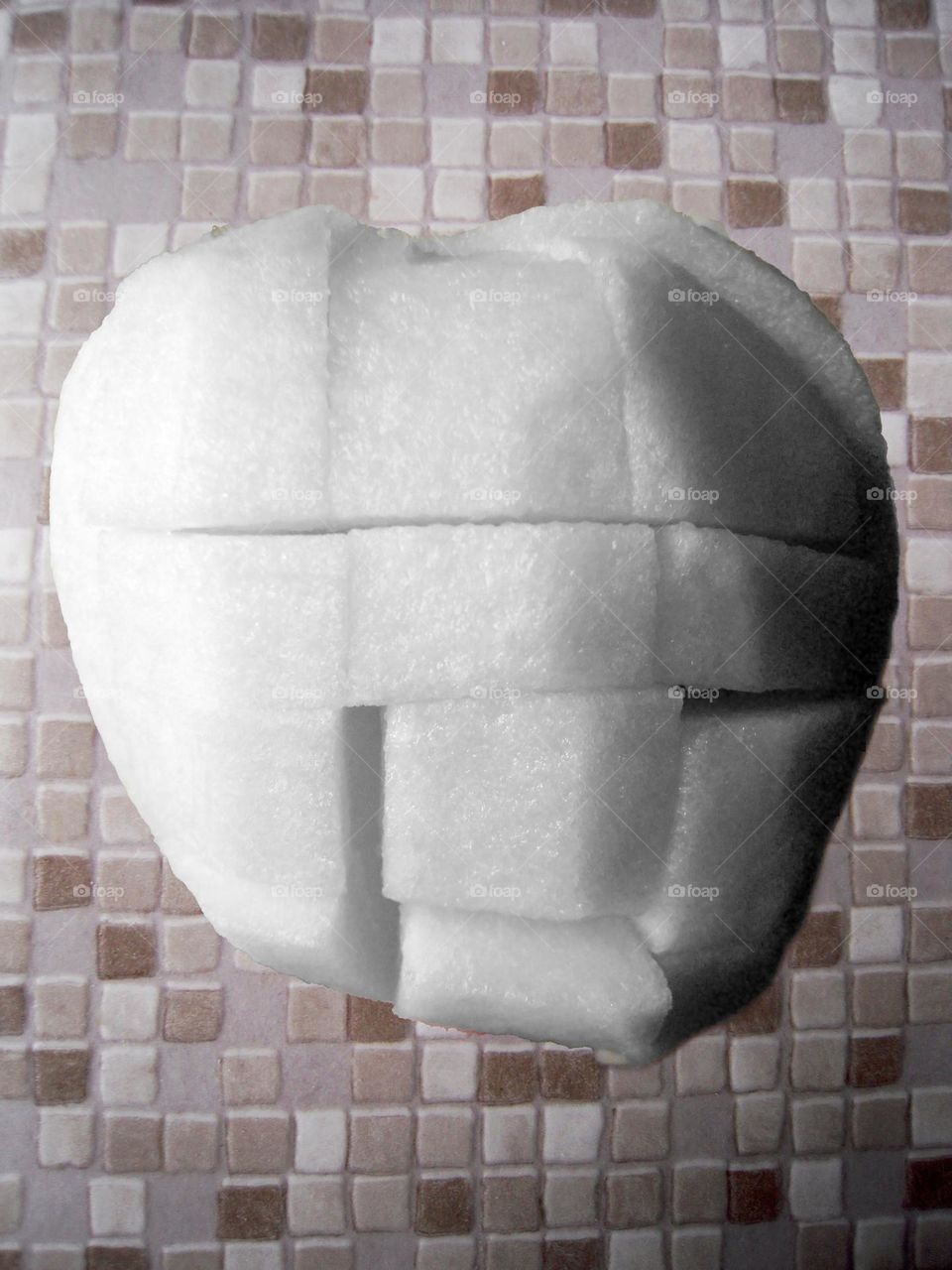 BnW apple elements against square colored background