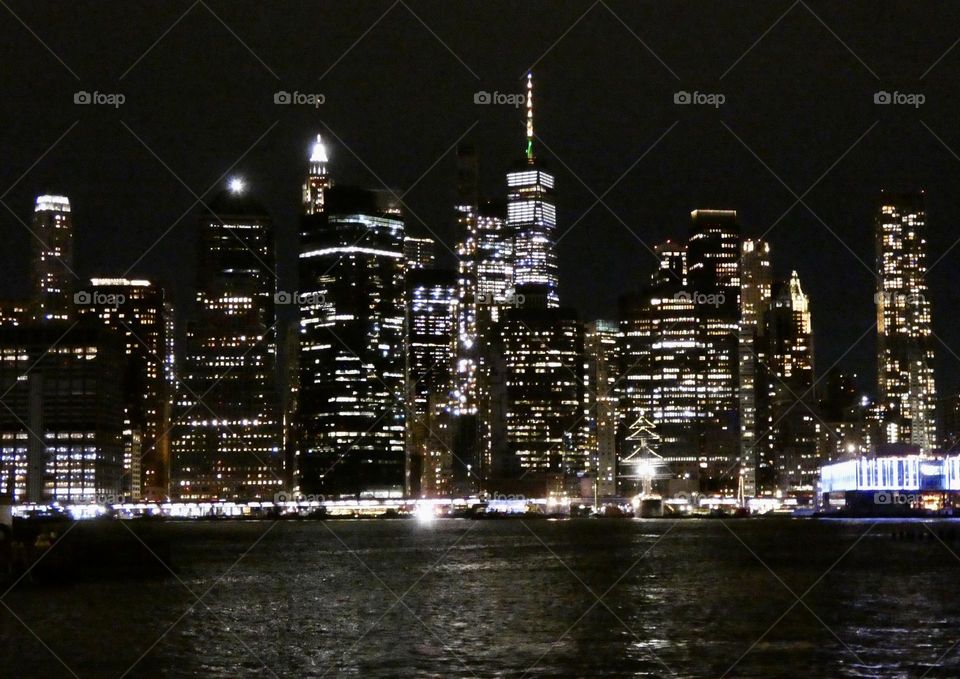 New York City nightscape photo of the cityscape