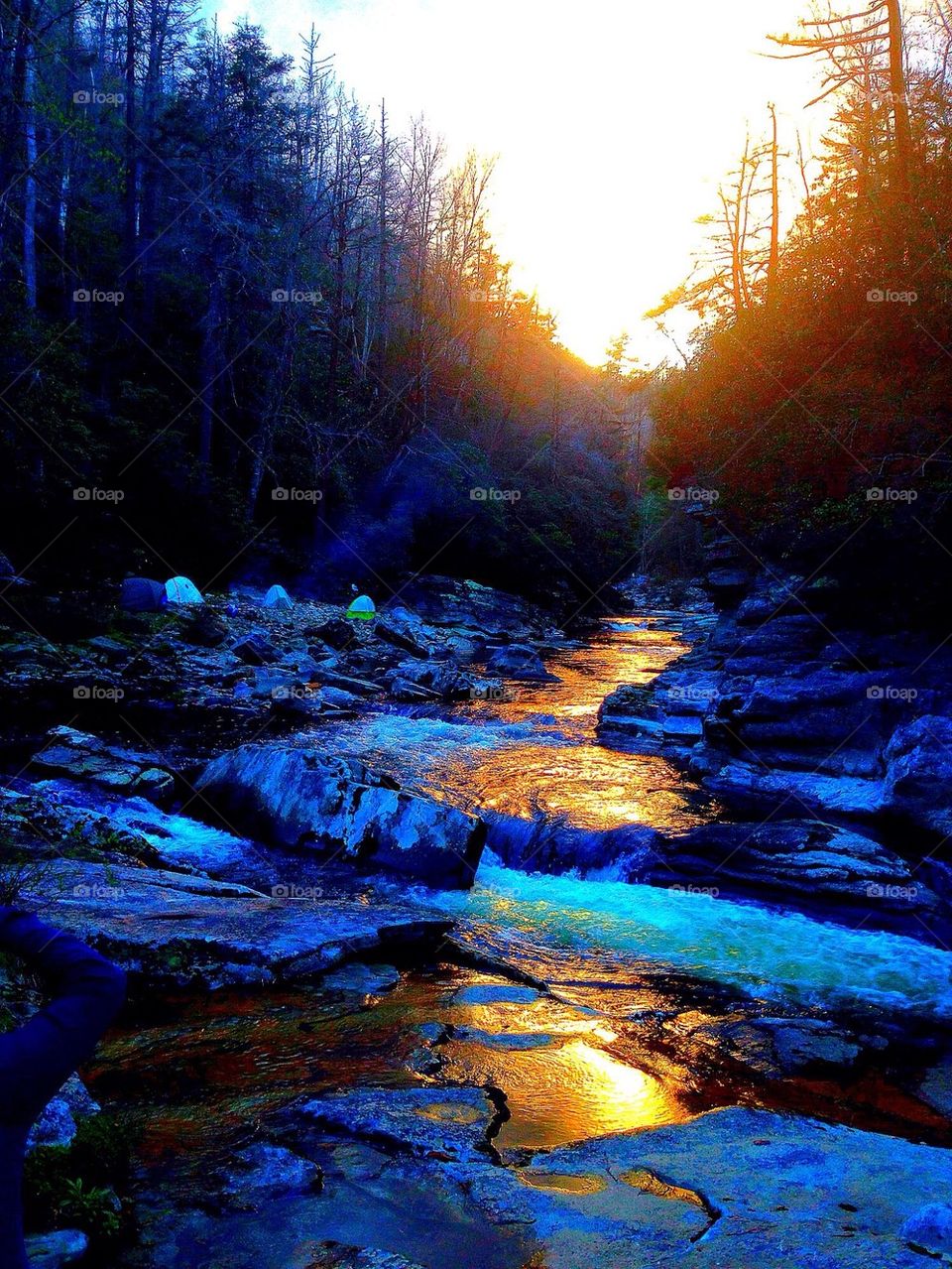 Sunset over Linville River