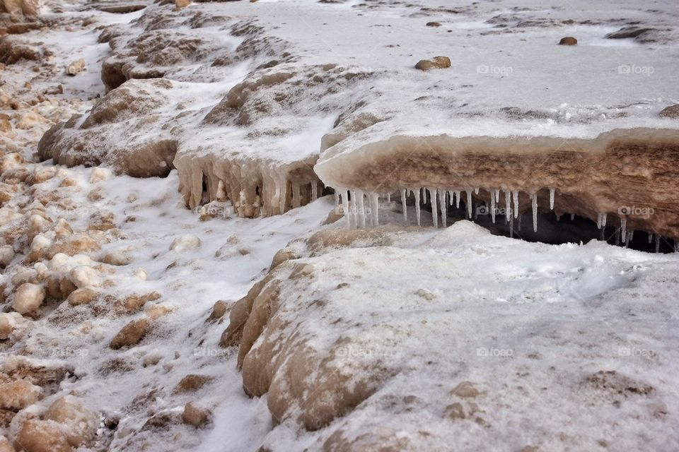 Frozen Sand on the shoreline