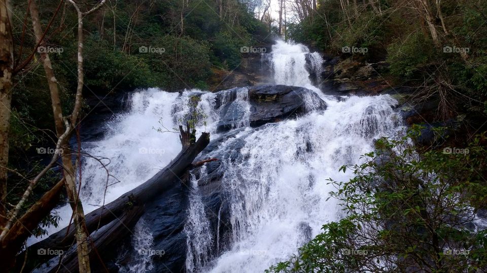 Lower waterfall on Holcombe creek in Georgia