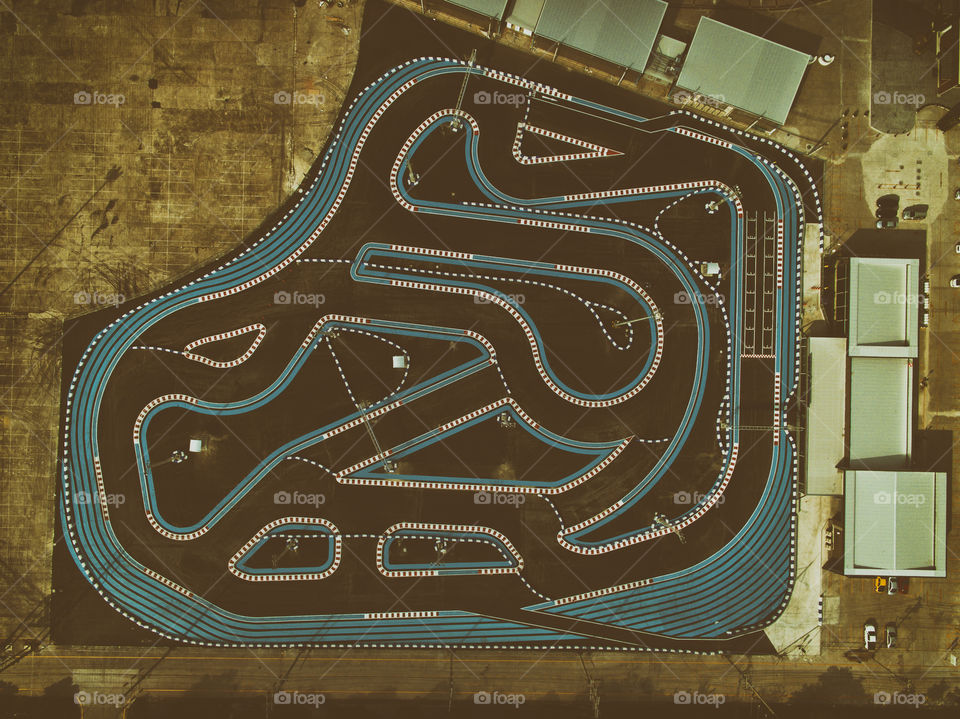 go kart racing track view from above