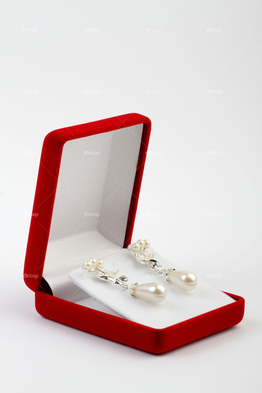 Pearl Earrings in a box