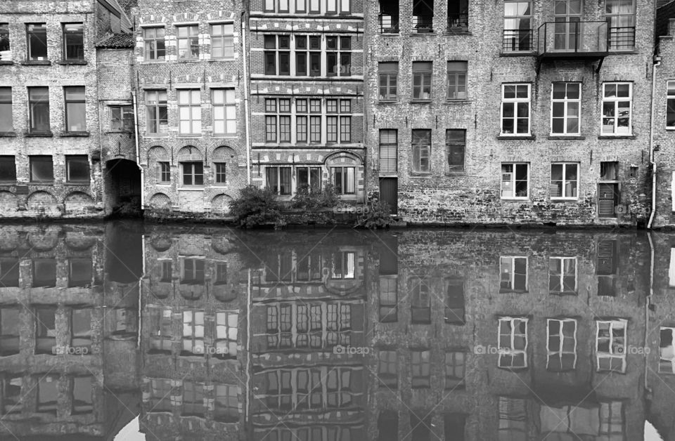 Houses by the river in Ghent, Belgium