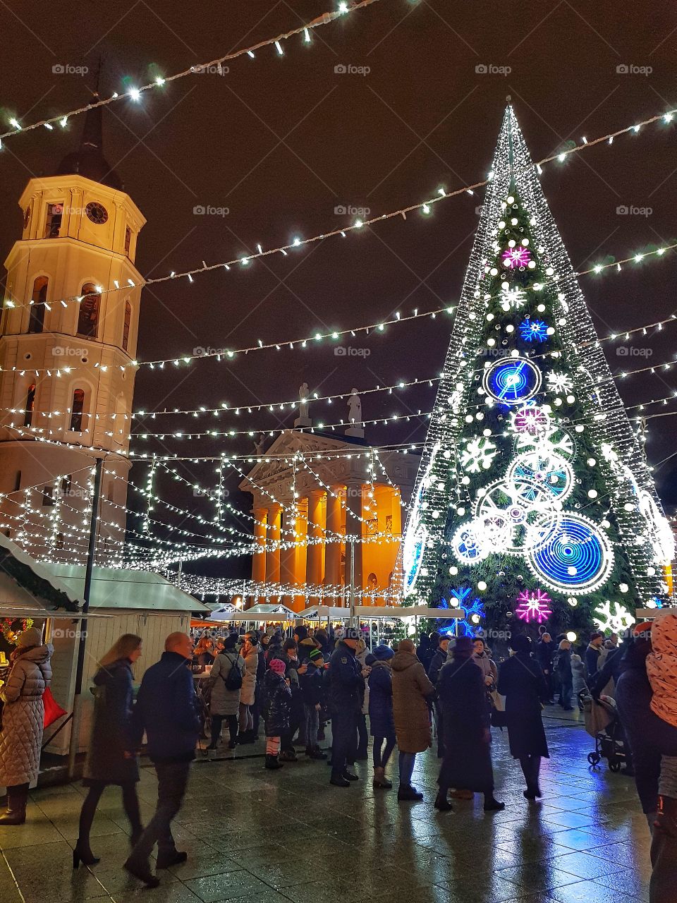 Amazing Christmas tree in Vilnius city.