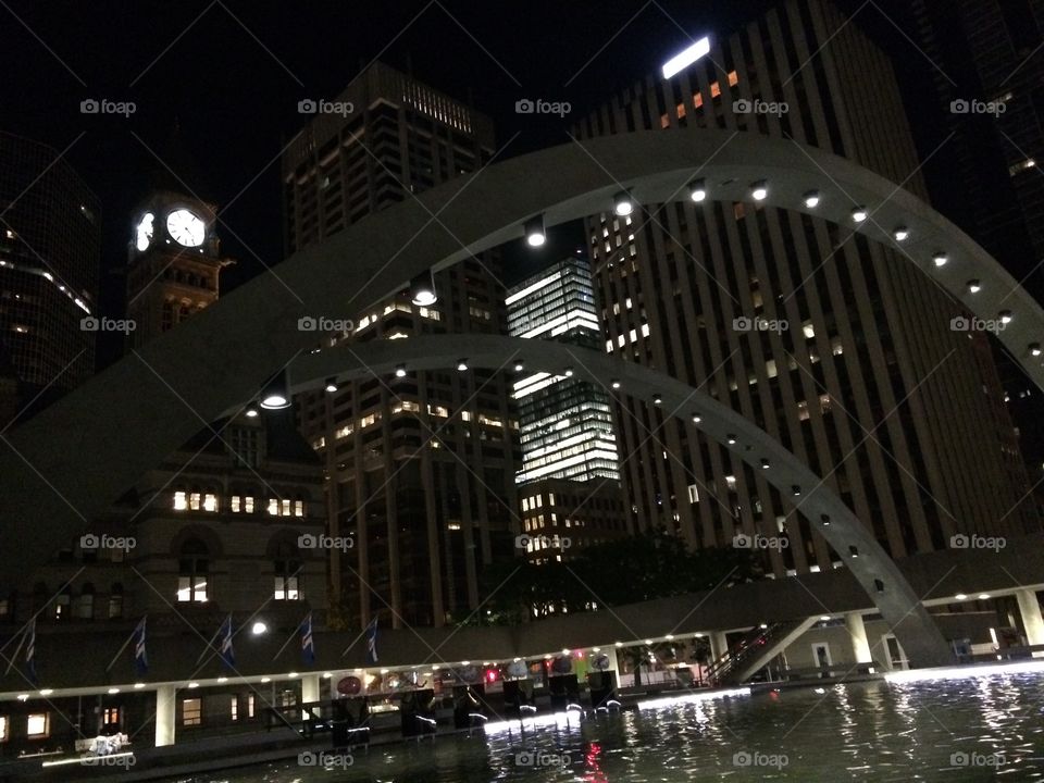 Nathan Phillips Square, Toronto, ON at Night