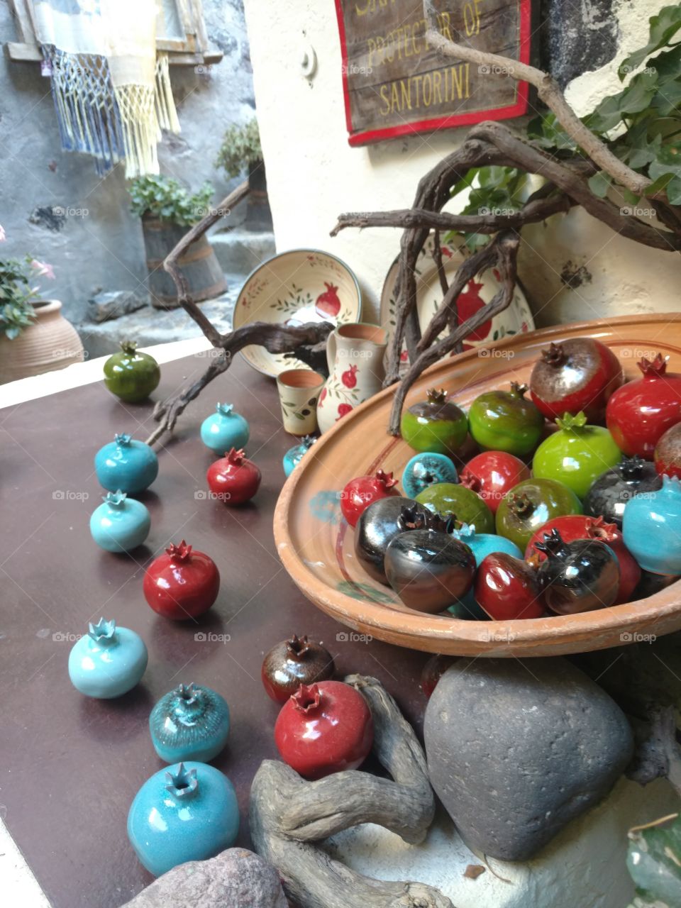 Ceramic Pomegranates Multi-Color