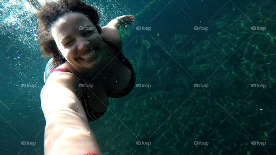 All smiles when swimming