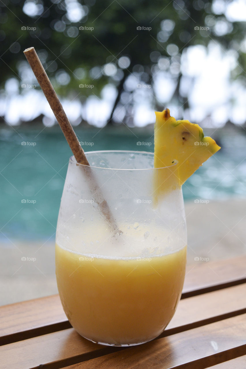 Fresh Pina Colada by the Pool