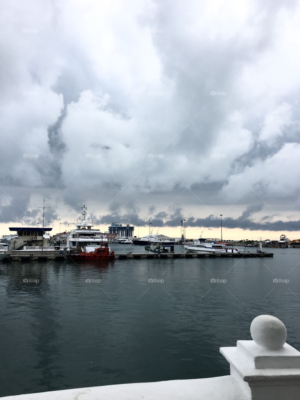 Before the storm. Beautiful clouds over the sea