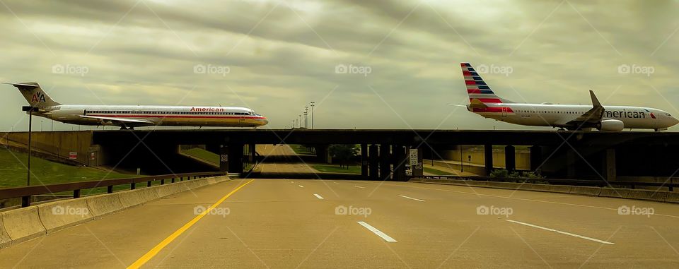 Taxi from terminal to runway at DFW Airport has a typical travel time of up to 20 min, and will almost always result in a trip over this bridge.  