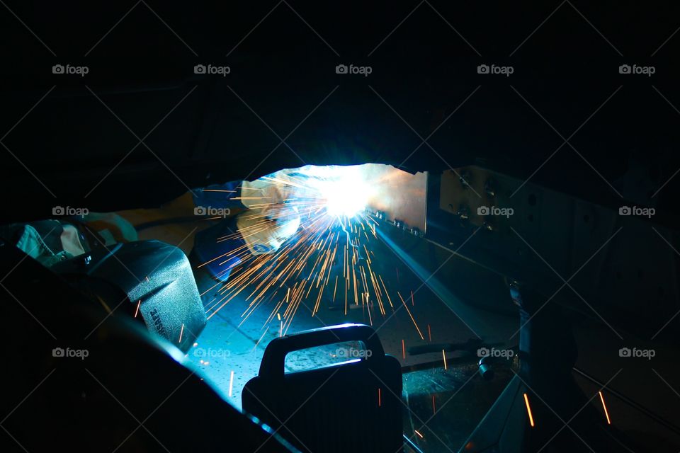 Welding on a truck. 