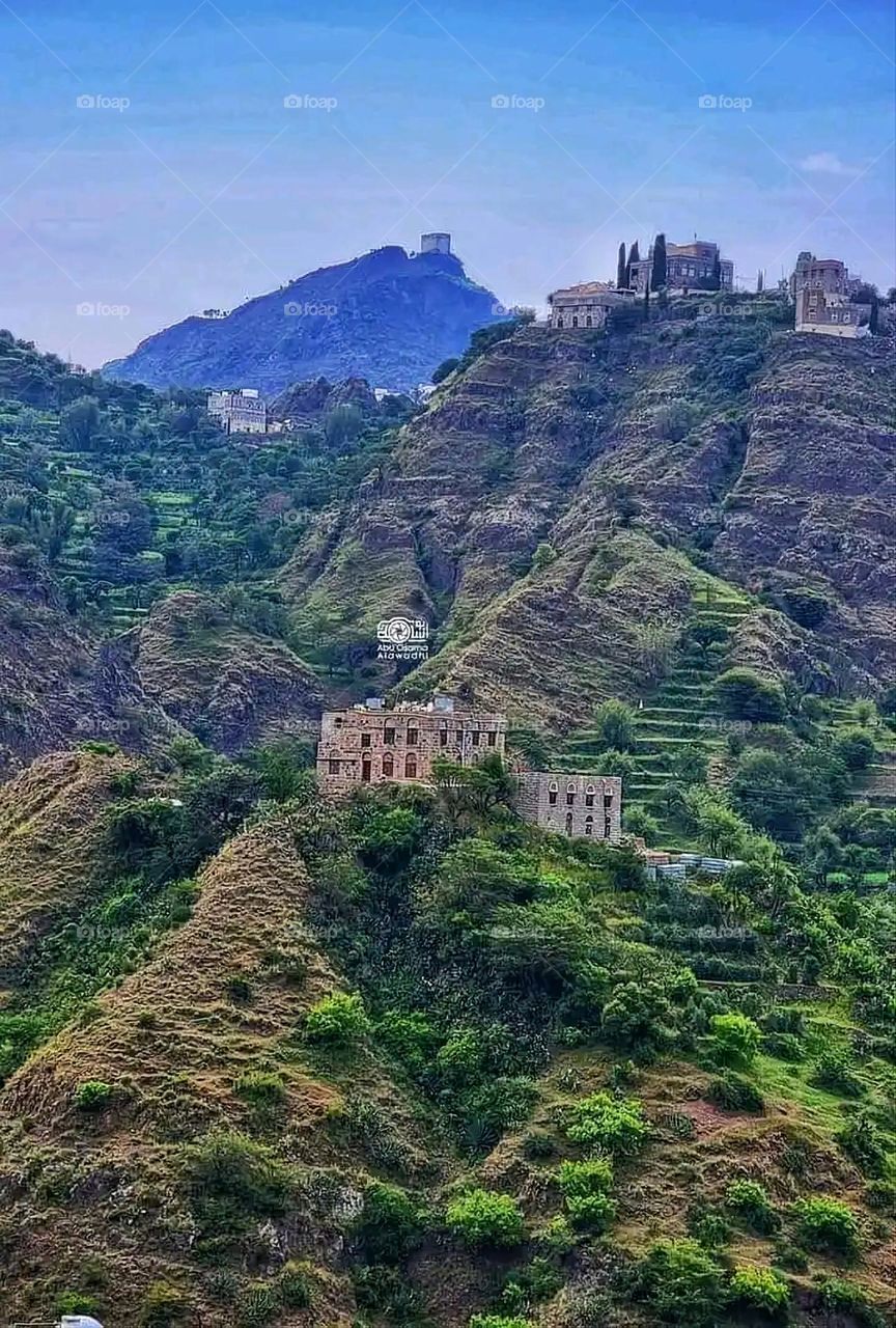 Glory be to God, the magnificent and picturesque view and the natural green trees are a view that is nothing more wonderful than it